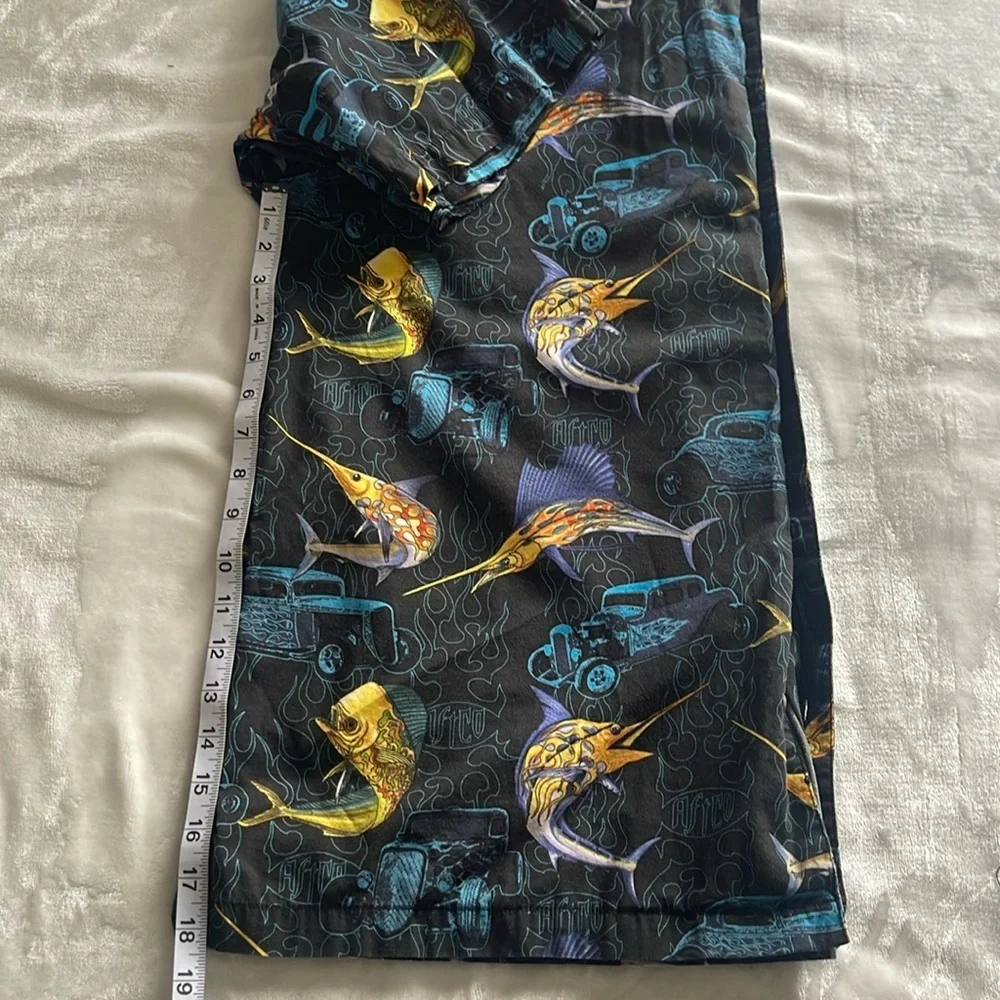 Vintage Bluewater AFTCO Sword Fish Hot Rod Hawaiian Short Sleeve Shirt 2XL - Picture 4 of 8